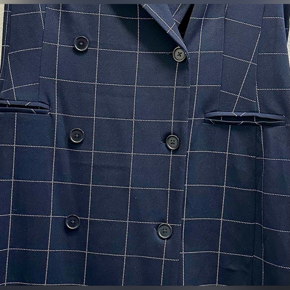 Shelby & Palmer Navy Checkered Sleeveless Dress - Picture 4 of 6